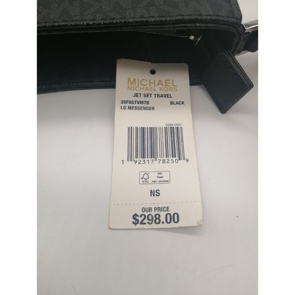 Michael Kors Crossbody Womens Black L Shoulder Bag Leather Jet Set Travel NEW - Picture 3 of 12